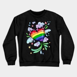 Rainbow Winged Heart Crewneck Sweatshirt